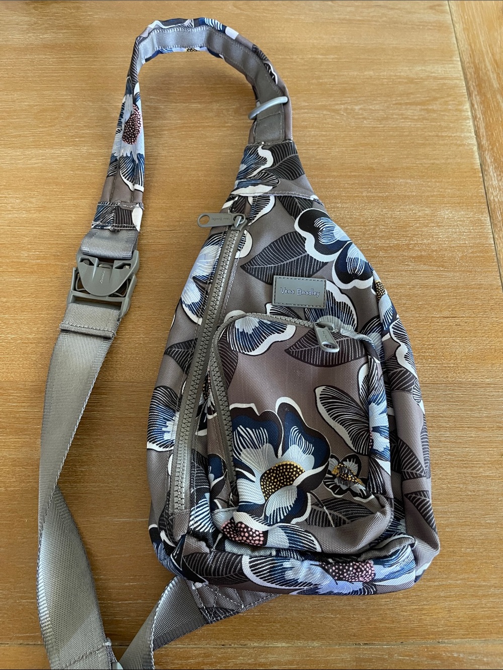 Vera Bradley Taupe Floral Sling Crossbody